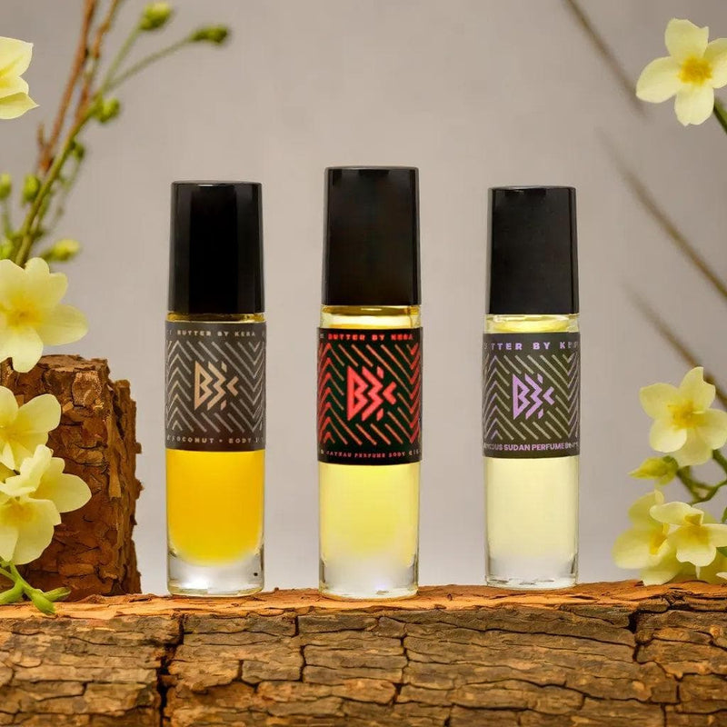 butterbykeba.com Perfume & Cologne Le Coconut, Precious Sudan, Chateau Three Essentials Spiced Wood & Musk Perfume Oil Trio Trio Set Roll-on Perfume Oils | Woods  860010175804