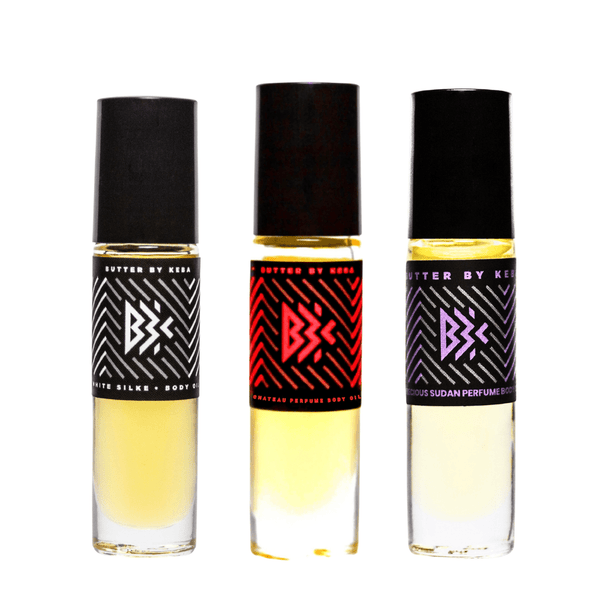 butterbykeba.com Perfume & Cologne Three Essentials Spiced Wood & Musk Perfume Oil Trio Trio Set Roll-on Perfume Oils | Woods 
